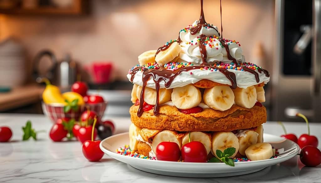 Banana Split Cake Assembly