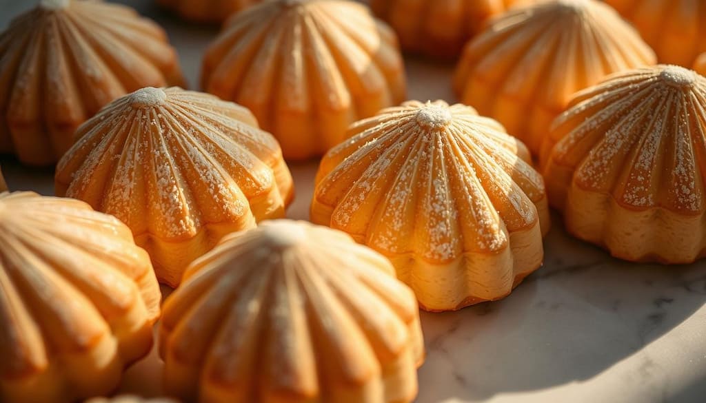 Shell-shaped French tea cakes