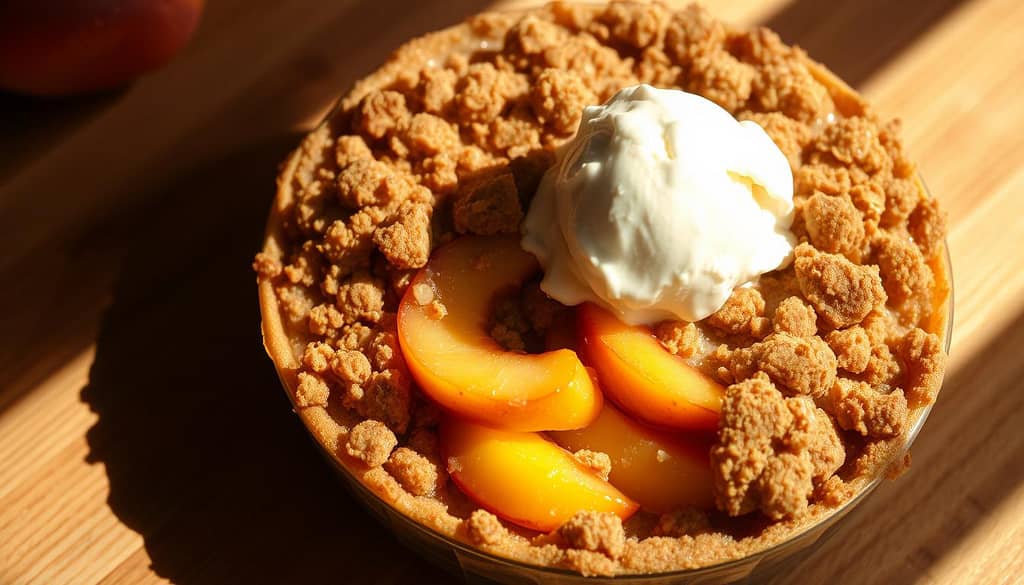 Delicious Peach Fruit Crumble Summer Dessert