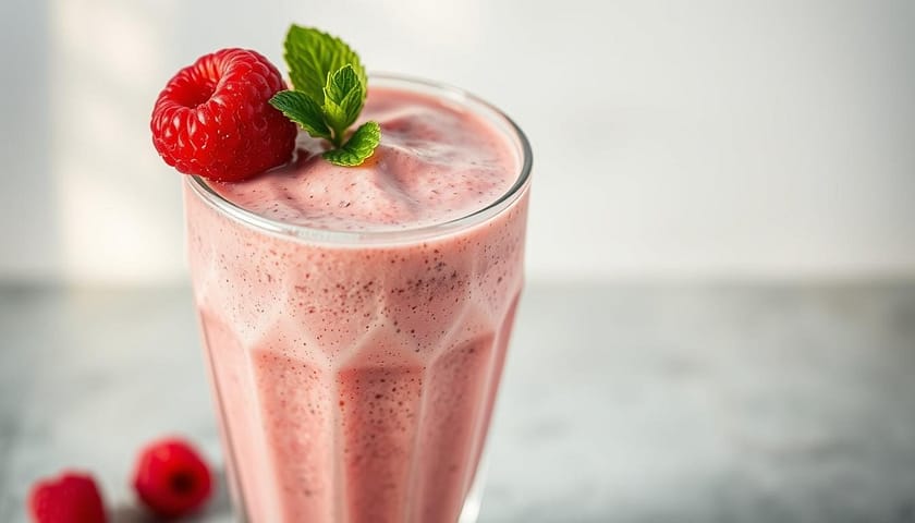 Raspberry and apple smoothie