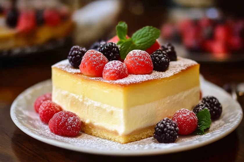 Magic Three Layer Custard Cake