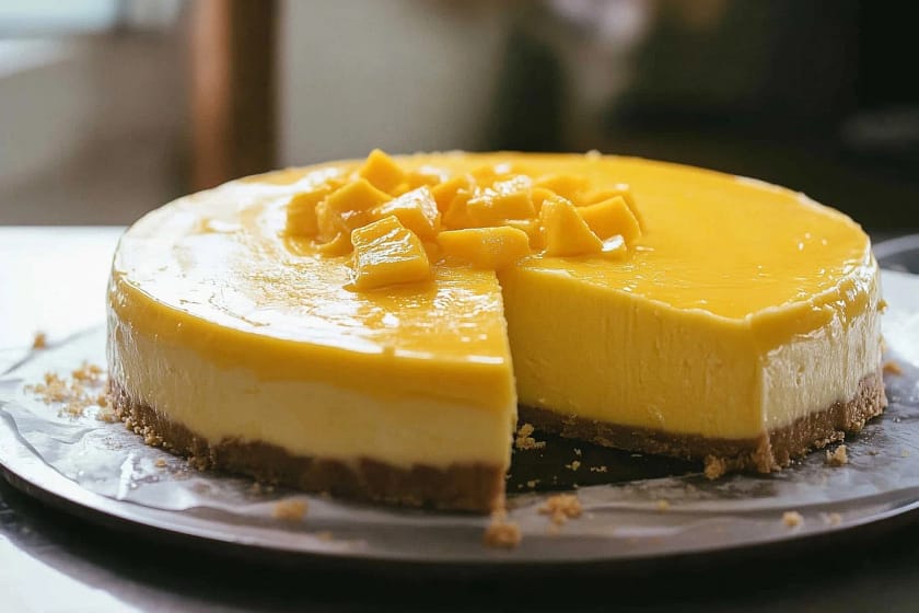 No Bake Mango Cheesecake