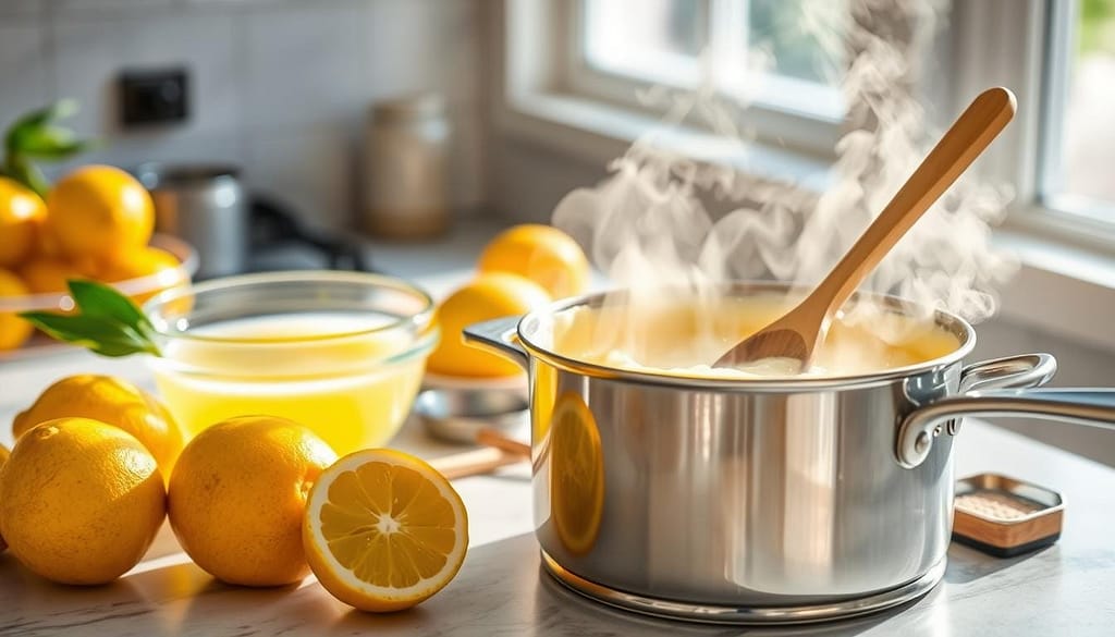 Homemade Citrus Pudding Preparation